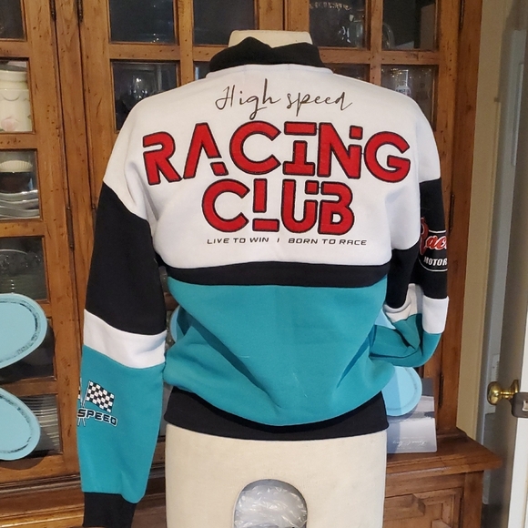 New Look Racing Club Jacket Blue and Black - Picture 3 of 9